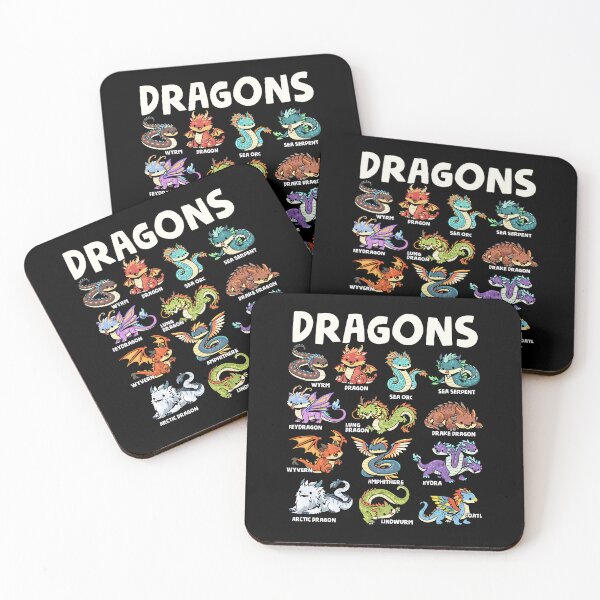 Item preview, Kawaii Cute Dragon Types Chart Mythical Creatures Hydra Lover designed and sold by phoebelevine.