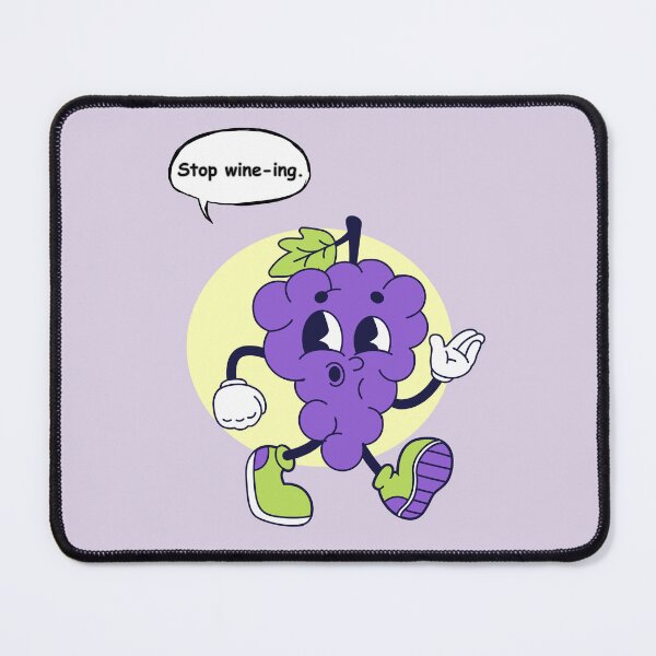 Item preview, Stop Wine-ing Funny Grape Sticker | Cute Kawaii Grapes Cartoon Pun Design designed and sold by RositaArtStudio.