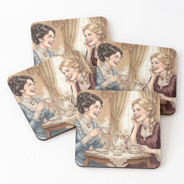 Item preview, Vintage Tea Party Elegant Victorian Friends Laughing designed and sold by MAGICKEY2024.