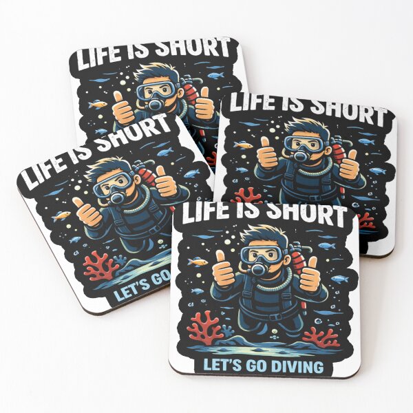 Item preview, Life Is Short – Let’s Go Diving Scuba Diver Adventure Shirt designed and sold by Brinevex Co..