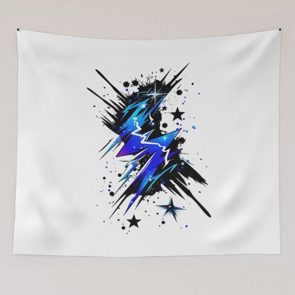 Item preview, Electric Cosmic Lightning Burst – Abstract Blue Energy Star Graffiti Design designed and sold by Dyan4.
