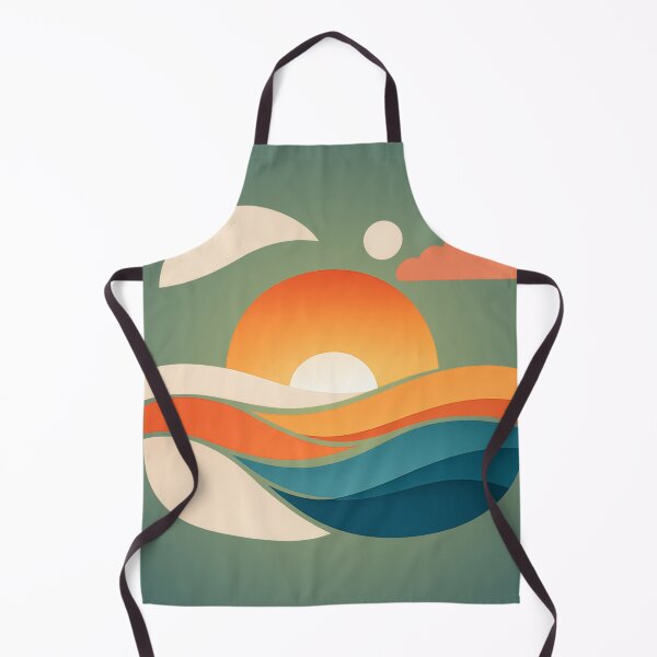Item preview, Sunset Waves – Minimal Abstract Ocean Art designed and sold by ArtoryNest.
