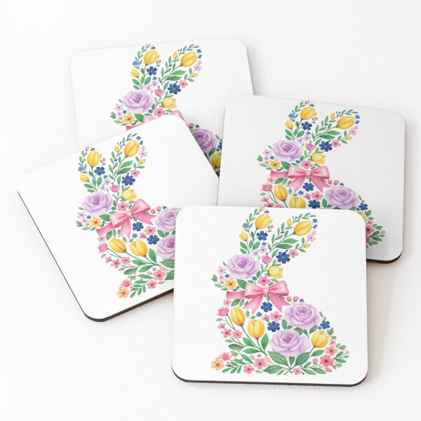 Item preview, Floral Bunny Rabbit – Cute Spring Flowers Easter Bunny Illustration designed and sold by vibyprints.