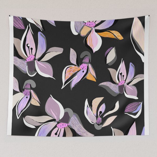 Item preview, Dark Abstract Floral Pattern in Pastel Tones designed and sold by Brumart.