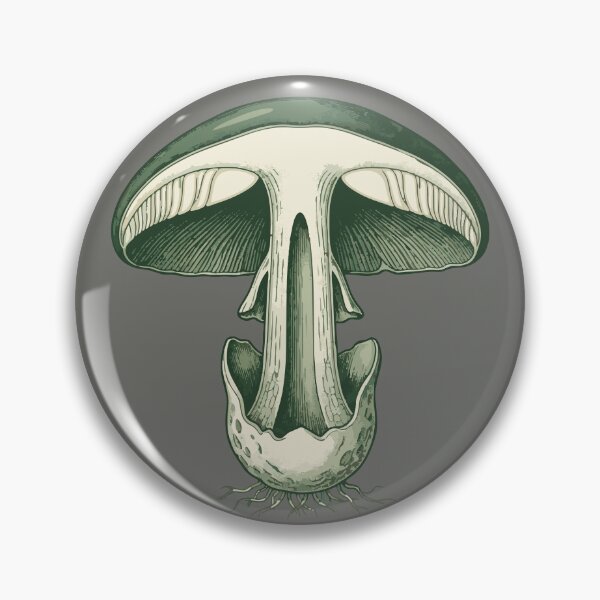 Item preview, Green Botanical Mushroom Cross-Section Illustration designed and sold by Bio Tech Art.