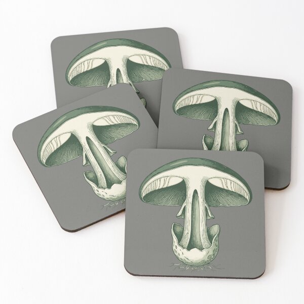 Item preview, Green Botanical Mushroom Cross-Section Illustration designed and sold by Bio Tech Art.