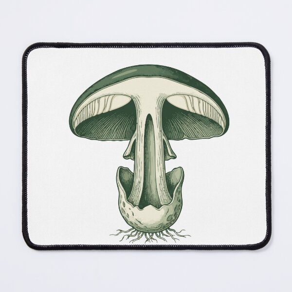 Item preview, Green Botanical Mushroom Cross-Section Illustration designed and sold by Bio Tech Art.