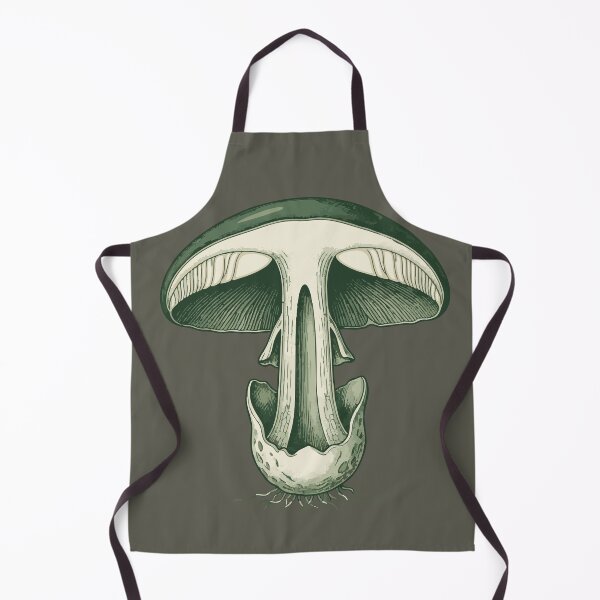 Item preview, Green Botanical Mushroom Cross-Section Illustration designed and sold by Bio Tech Art.