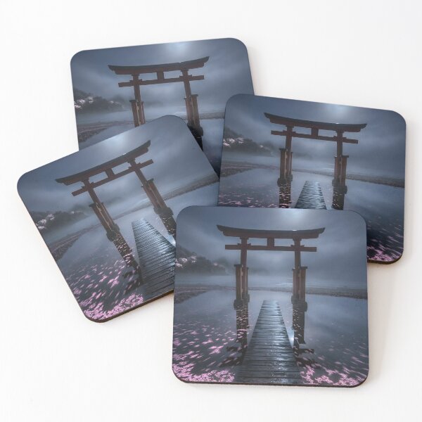 Item preview, Mystical Moonlight Torii Gate In Ethereal Fog designed and sold by Vista Atelier.