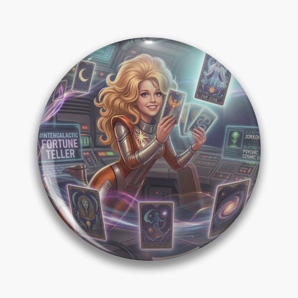 Item preview, Intergalactic Fortune Teller – Space Tarot Reader Sci-Fi Fantasy Art Print designed and sold by SammyMorry.