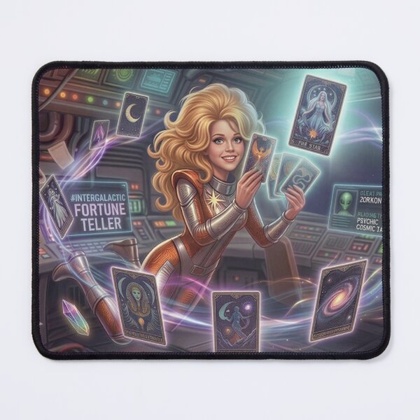 Item preview, Intergalactic Fortune Teller – Space Tarot Reader Sci-Fi Fantasy Art Print designed and sold by SammyMorry.