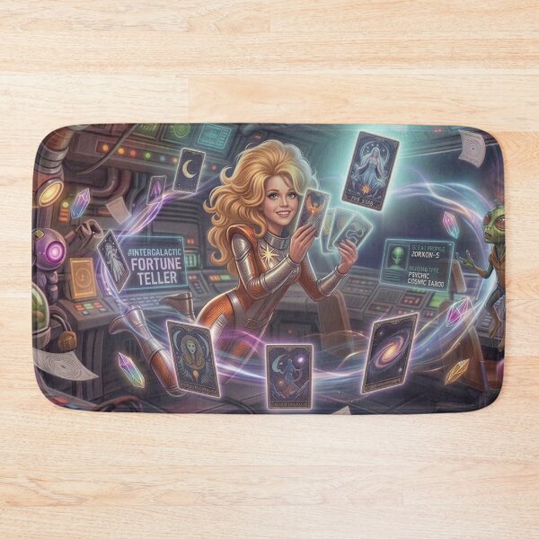 Item preview, Intergalactic Fortune Teller – Space Tarot Reader Sci-Fi Fantasy Art Print designed and sold by SammyMorry.