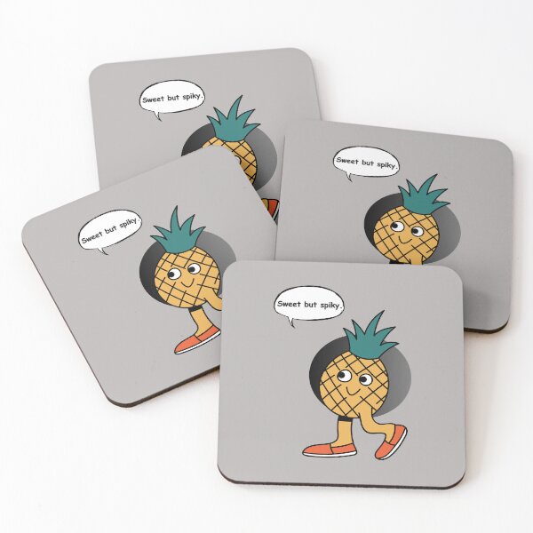 Item preview, Sweet but Spiky Pineapple Sticker | Cute Kawaii Pineapple Cartoon Design designed and sold by RositaArtStudio.