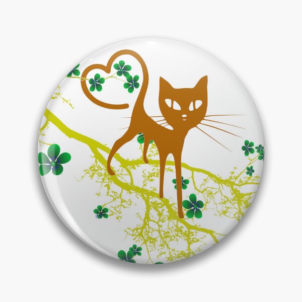 Item preview, Romantic Cat with Heart Shaped Tail on Branch designed and sold by busurman.