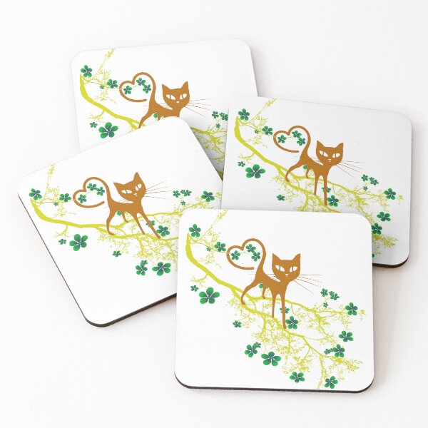 Item preview, Romantic Cat with Heart Shaped Tail on Branch designed and sold by busurman.