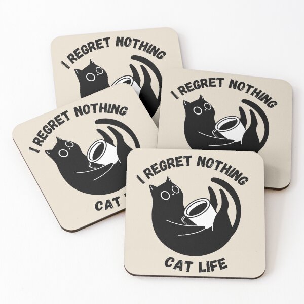 Item preview, I Regret Nothing Cat Life Funny Cat Lover Shirt Cute Black Cat Humor Gift designed and sold by Negisandeep studio.