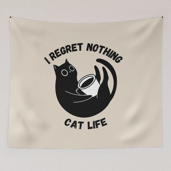 Item preview, I Regret Nothing Cat Life Funny Cat Lover Shirt Cute Black Cat Humor Gift designed and sold by Negisandeep studio.