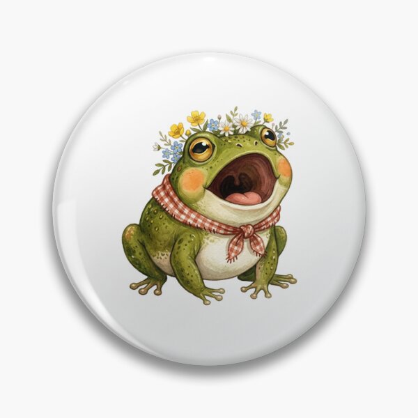 Item preview,  Whimsical Singing Frog with Floral Crown - Screaming froggy  designed and sold by SOUFIANE1991.