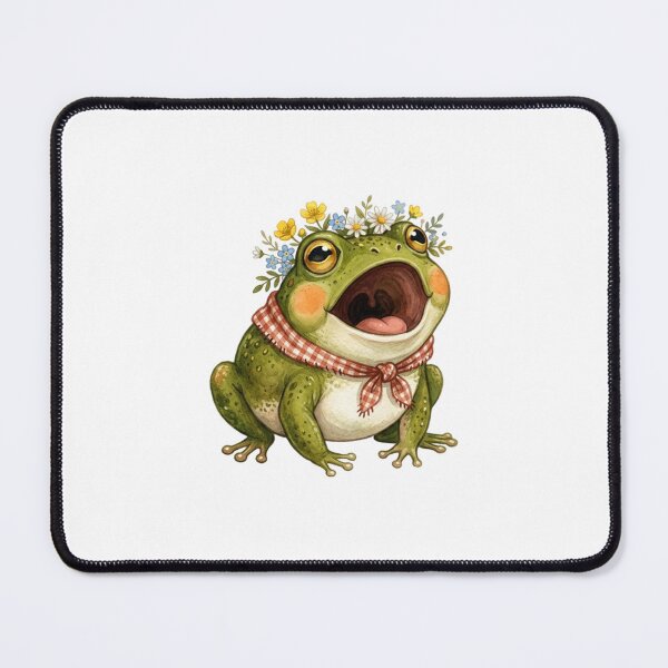 Item preview,  Whimsical Singing Frog with Floral Crown - Screaming froggy  designed and sold by SOUFIANE1991.