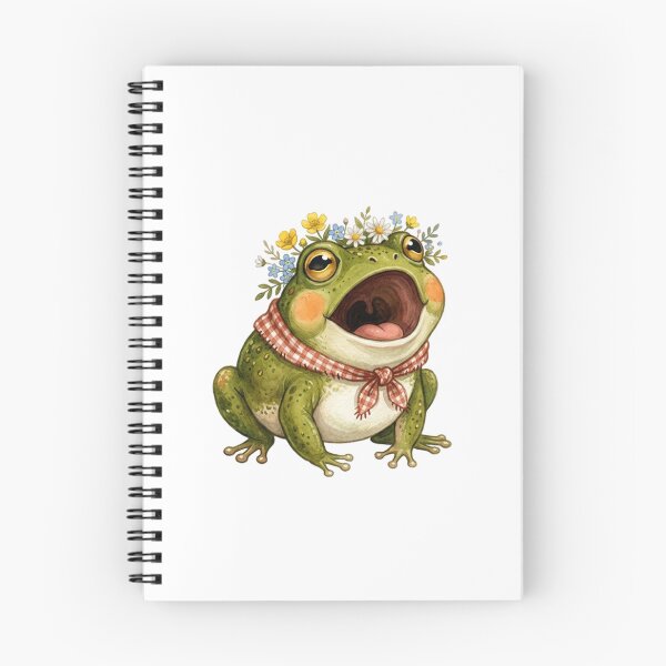 Item preview,  Whimsical Singing Frog with Floral Crown - Screaming froggy  designed and sold by SOUFIANE1991.