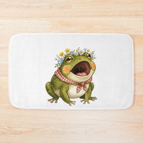 Item preview,  Whimsical Singing Frog with Floral Crown - Screaming froggy  designed and sold by SOUFIANE1991.