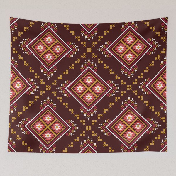 Item preview, Decorative Geometric Diamond Pattern in Dark Red designed and sold by PowerAntShop.
