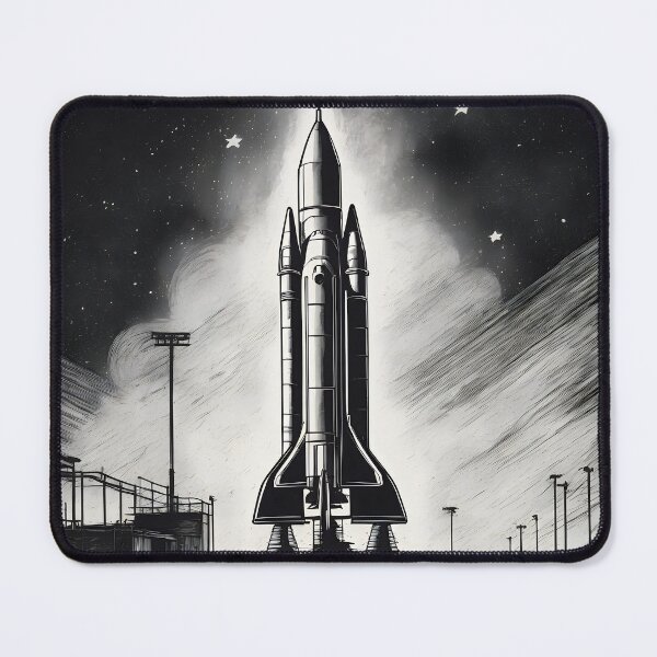 Item preview, Retro Space Rocket Standing on Night Launch Pad. designed and sold by MissYouONLY.