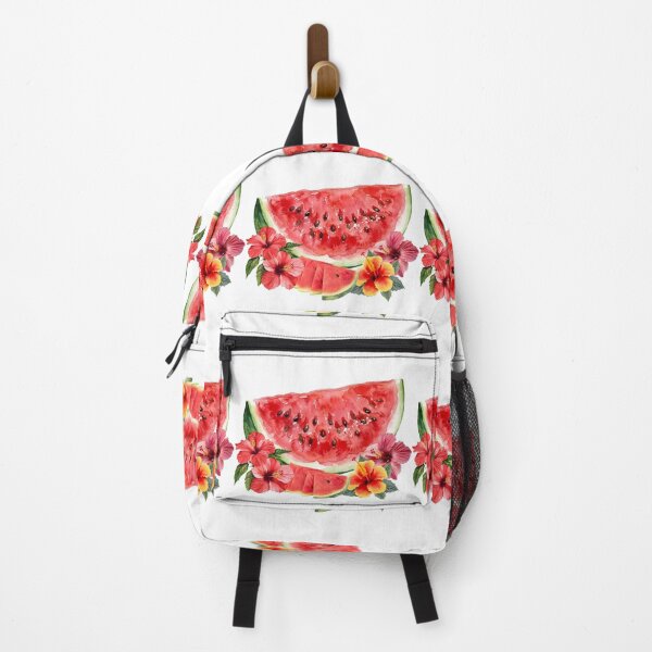 Item preview, Watercolor Watermelon and Hibiscus Flower Composition designed and sold by VibranPalette.