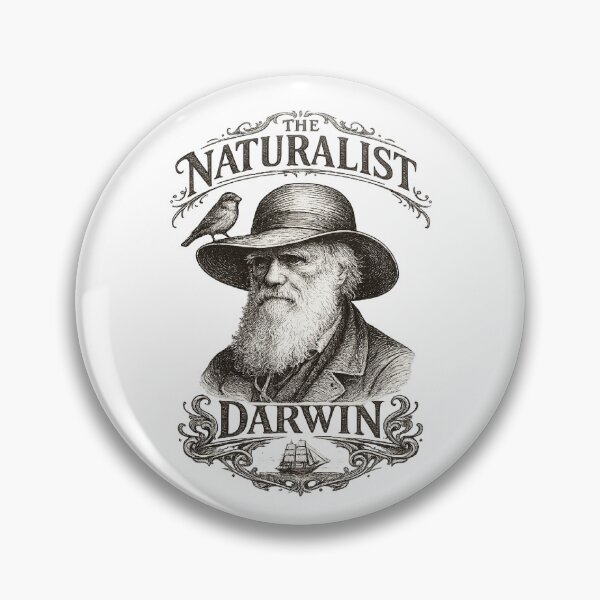 Item preview, Darwin The Naturalist Portrait Finch Sailing Ship Science Charles Darwin Evolution Natural History  designed and sold by The Junto Shop.