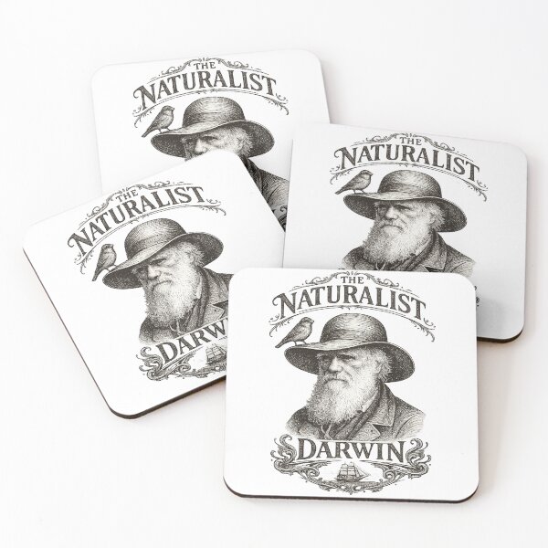 Item preview, Darwin The Naturalist Portrait Finch Sailing Ship Science Charles Darwin Evolution Natural History  designed and sold by The Junto Shop.