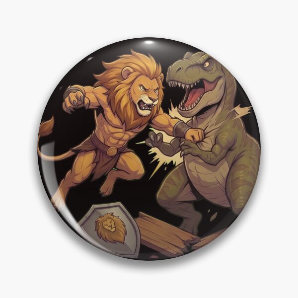 Item preview, Epic Lion Warrior vs T-Rex Battle - Fantasy Beast Fight designed and sold by WalterAdd.
