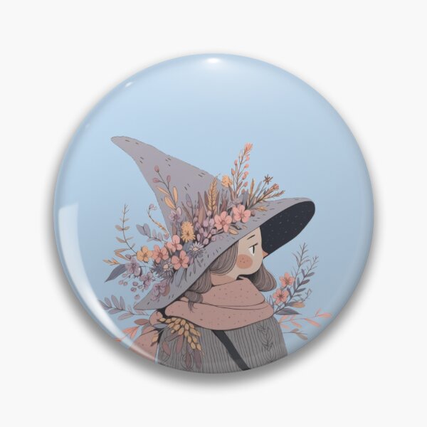 Item preview, Witchy Girl with flowers designed and sold by MayflowerandIvy.