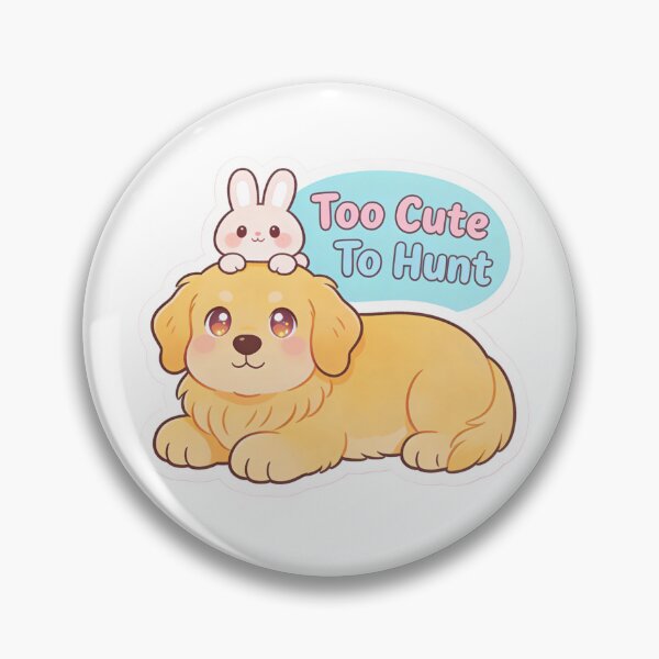 Item preview, Too Cute To Hunt Golden Retriever Bunny Cute Dog Kawaii Animal Lover Sticker designed and sold by Artclo3.