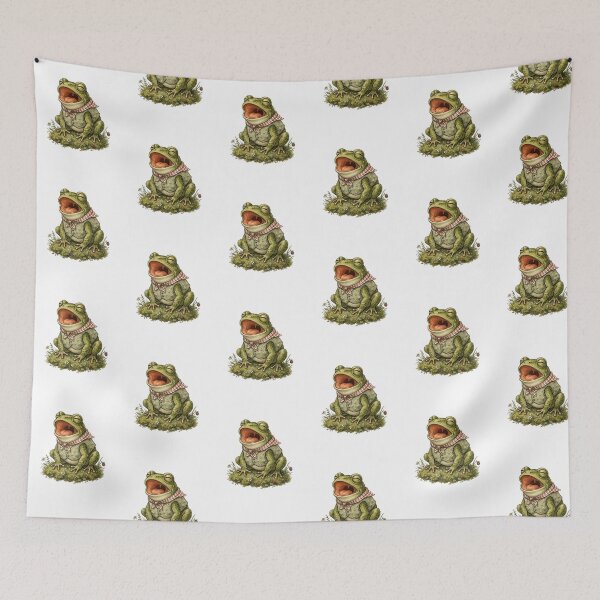 Item preview, Whimsical Singing Frog with Floral - Screaming froggy  designed and sold by SOUFIANE1991.