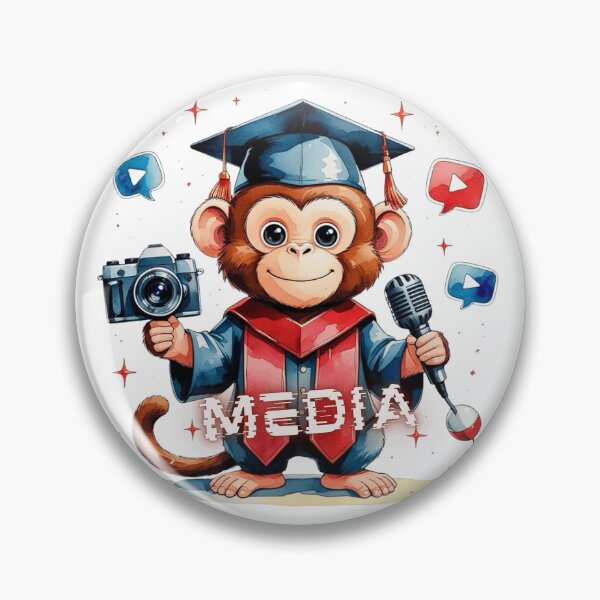 Item preview, Cute Monkey Media and Journalism Graduate designed and sold by AQUILAKREO.