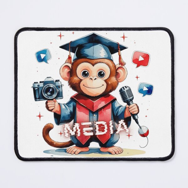 Item preview, Cute Monkey Media and Journalism Graduate designed and sold by AQUILAKREO.