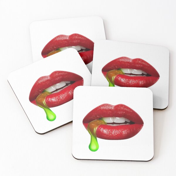 Item preview, Asymmetric Neon Toxic Drip Lips - Edgy Dark Aesthetic designed and sold by LoveIsPoison.