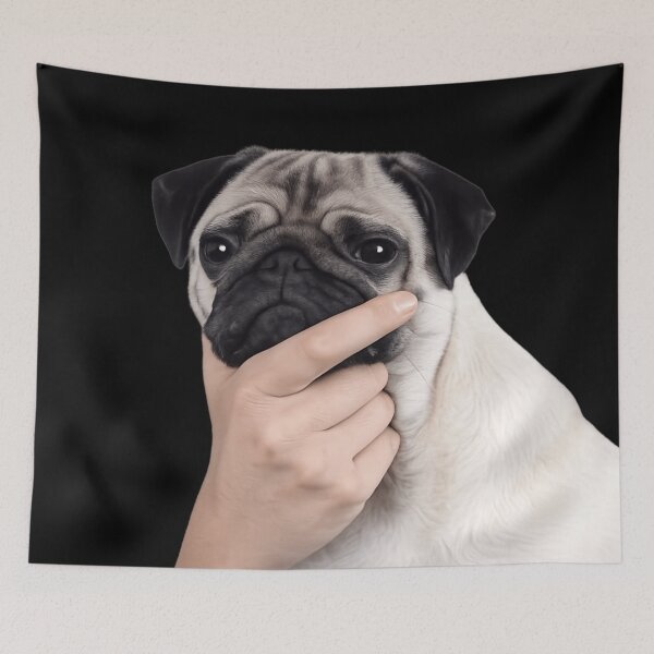 Item preview, The Thinker Pug Edition | Pensive Philosopher Dog designed and sold by MaxLevelMerch.