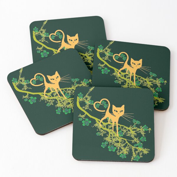 Item preview, Love Cat with Heart Tail on Floral Branch designed and sold by busurman.