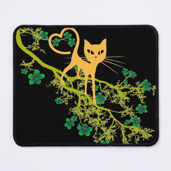 Item preview, Love Cat with Heart Tail on Floral Branch designed and sold by busurman.