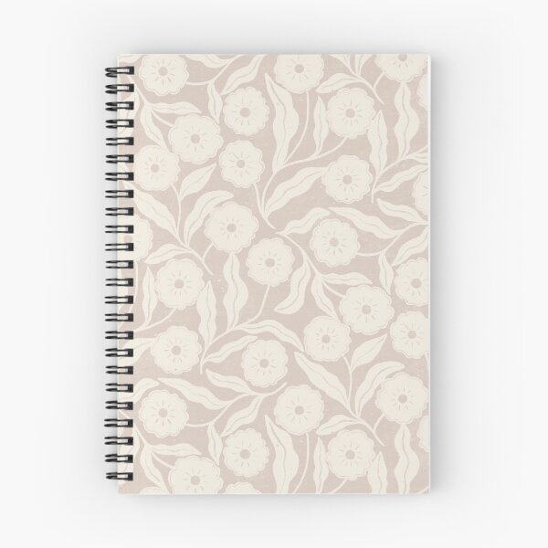 Item preview, Delicate block print muted beige and cream floral | Soft cottagecore design designed and sold by Illustrated by Nat.