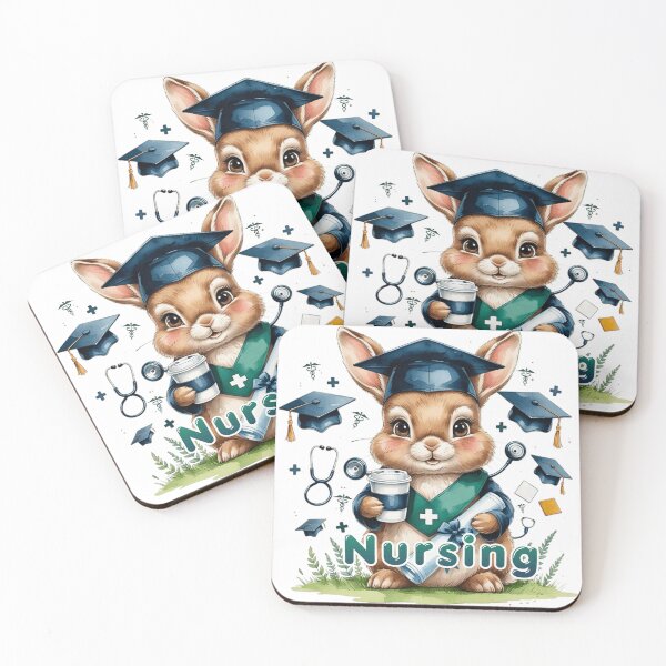 Item preview, Watercolor Bunny Nursing School Graduate designed and sold by AQUILAKREO.