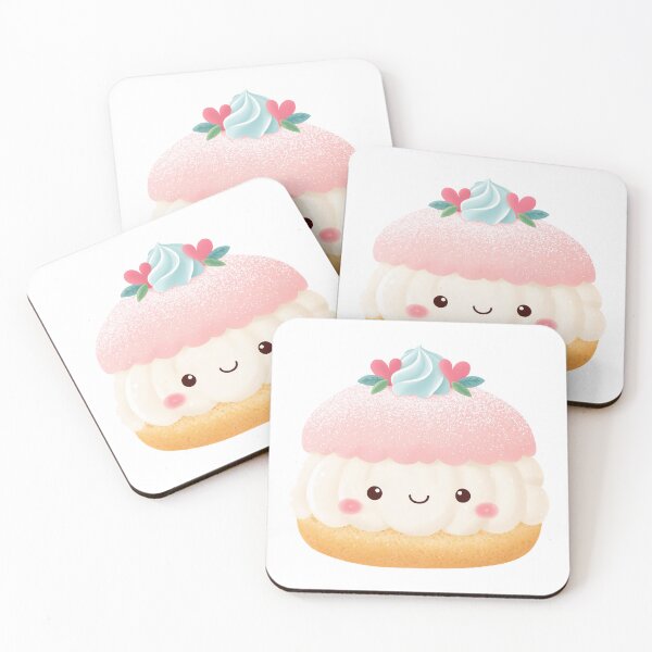 Item preview, Kawaii Semla Swedish Cream Bun Cute Dessert Art designed and sold by BobaBunny76.