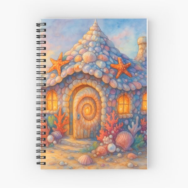 Item preview, Whimsical Seashell Cottage Sunset designed and sold by NancyzKreations.