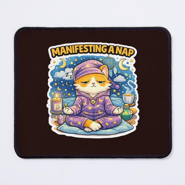 Item preview, Manifesting A Nap Funny Cat Meditation Meme designed and sold by OptimismPending.