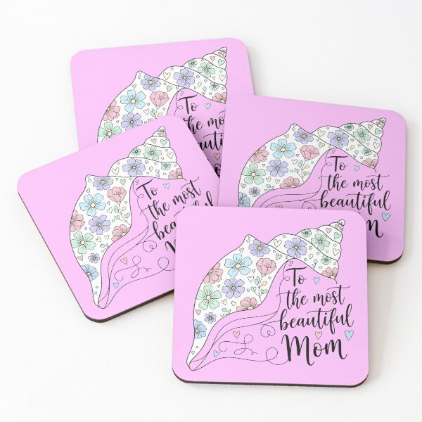 Item preview, To the Most Beautiful Mom – Seashell with Floral Design designed and sold by Sea Gem.