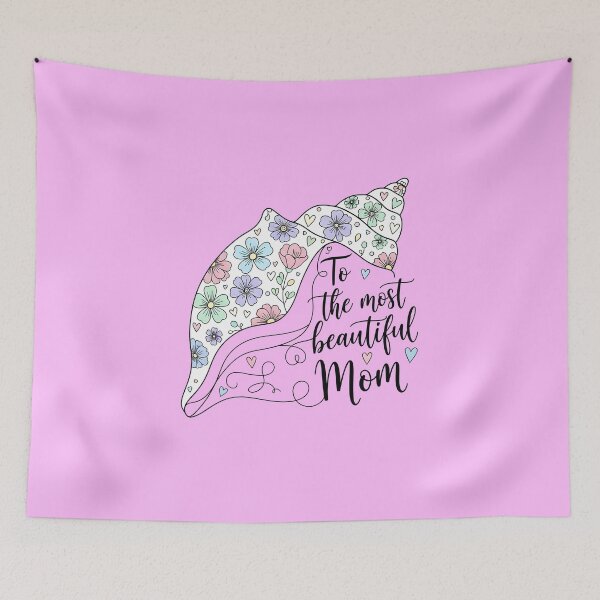 Item preview, To the Most Beautiful Mom – Seashell with Floral Design designed and sold by Sea Gem.