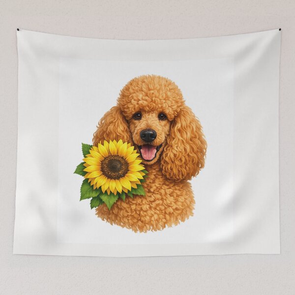 Item preview, Cute Apricot Poodle with sunflower designed and sold by Silver  Stone.