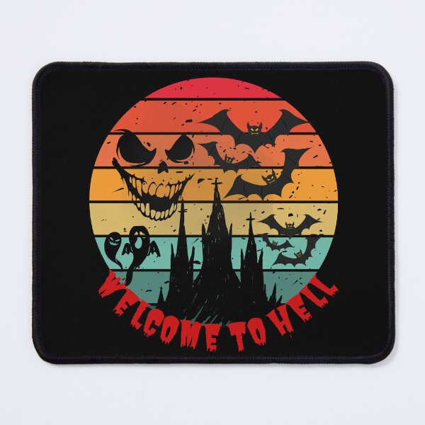 Item preview, Welcome To Hell Halloween Skull Vintage Horror Sunset Spooky Ghost Bat Shirt designed and sold by Negisandeep studio.