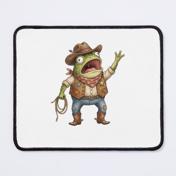 Item preview, Funny Cowboy Frog Yelling  – Cute Wild West Frog designed and sold by SOUFIANE1991.